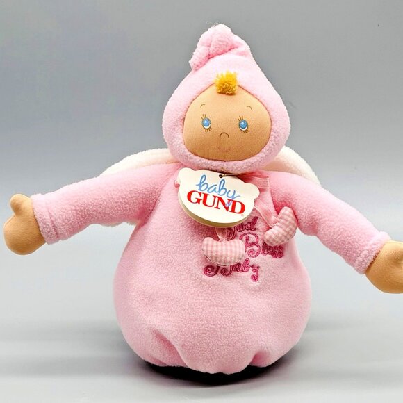 Baby Gund Pink Angel Doll God Bless Baby Plush Chime Bundle of Blessings 58040